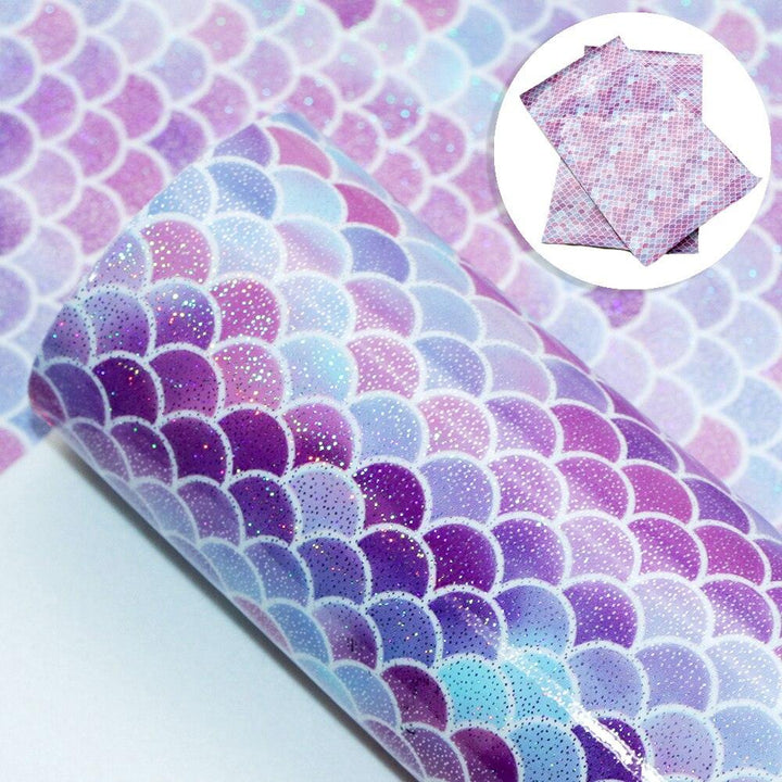 Lisslune | Enchanting Mermaid Shub Laser Engraved Synthetic Leather Craft Sheet for Creative Projects