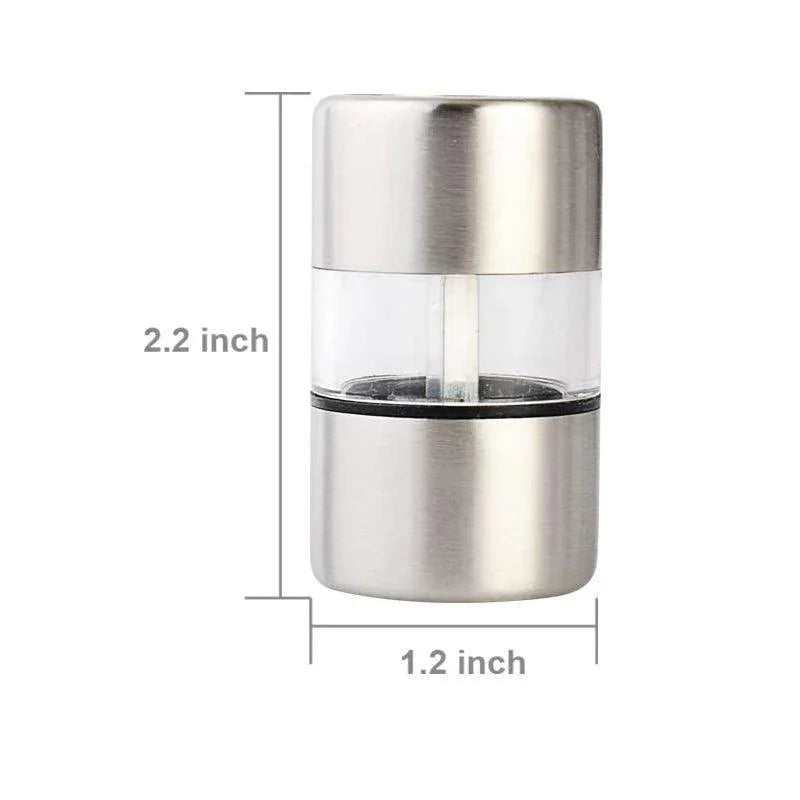 Lisslune | Slim Ceramic Grinder Stainless Steel Salt and Pepper Mill Set for Effortless Seasoning