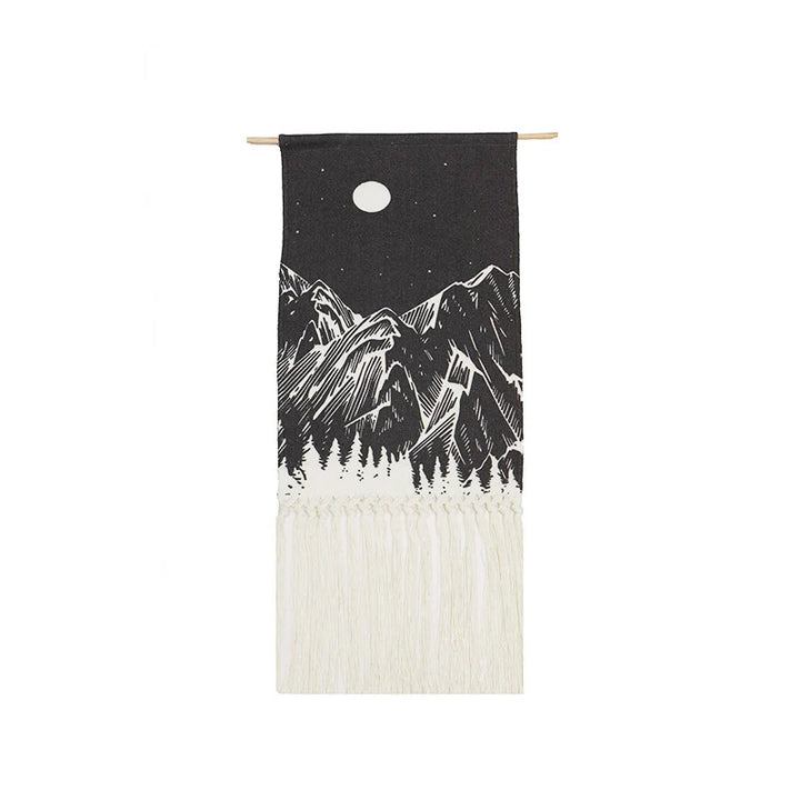 Rynx | Macramé Landscape Wall Tapestry with Handmade Tassels Dormitory Hotel Wall Fabric Blanket Cover Decoration Home Stay Aesthetic Decoration