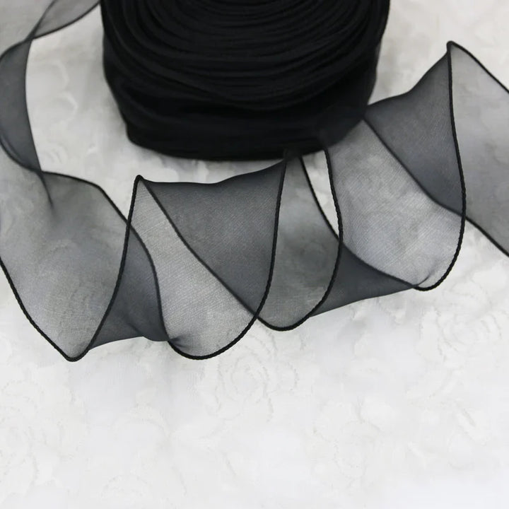 Rynx | 60mm Wave Silk Gauze Ribbon for Hair Ornaments Gift Wrapping Decorative Laces