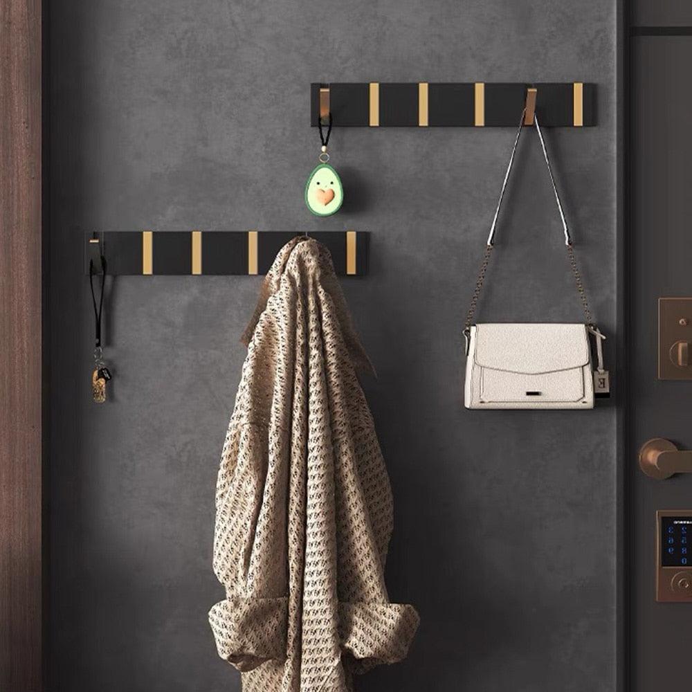 Lisslune | Modern Black Gold Compact Folding Towel Holder
