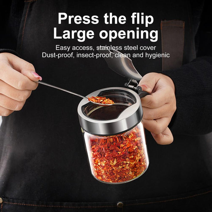 Lisslune | Moisture Proof Elegant Glass Seasoning Storage Jar