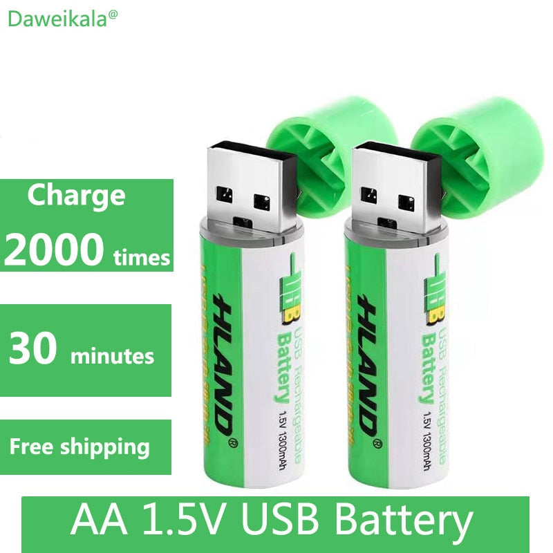 Lisslune | 2 pieces USB rechargeable battery