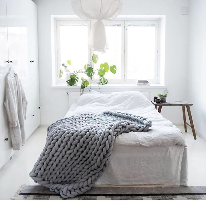 Lisslune | Chunky Knit Throw Blanket for Couch or Bed