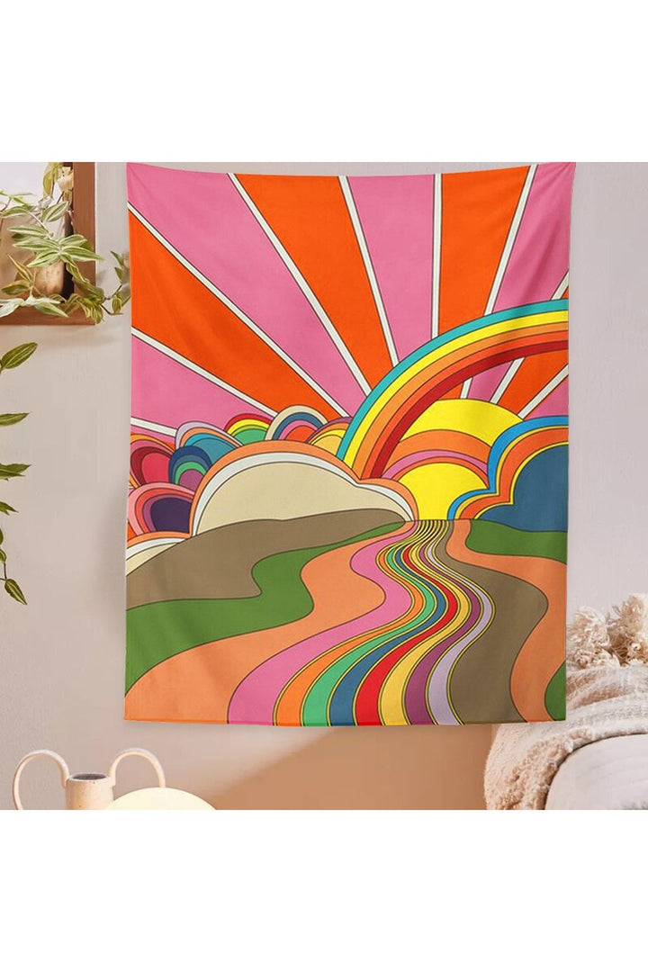 Lisslune | 70s Rainbow Wall Tapestry