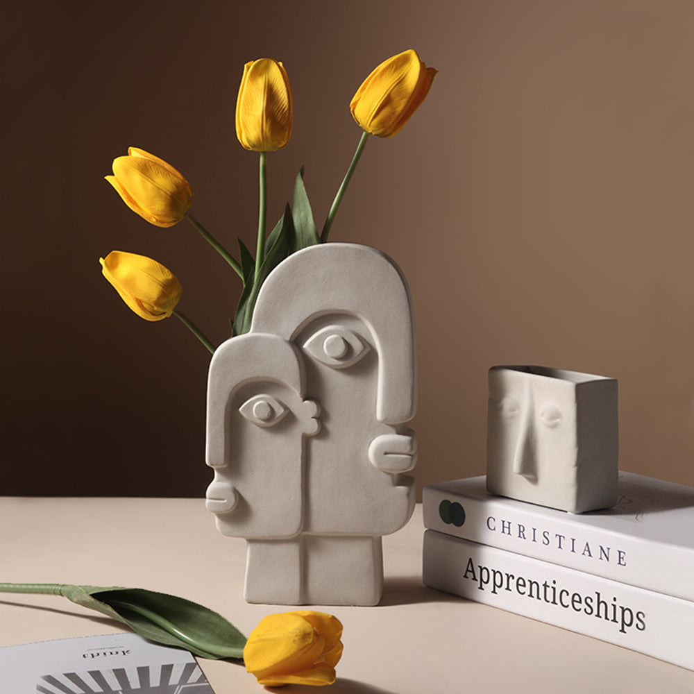 Lisslune | FaceForm Sculptural Floor Vase – Modern Artistic Accent