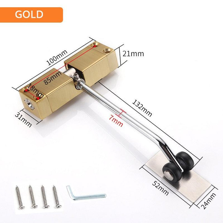 Lisslune | Versatile adjustable door closer made of stainless steel for all door sizes