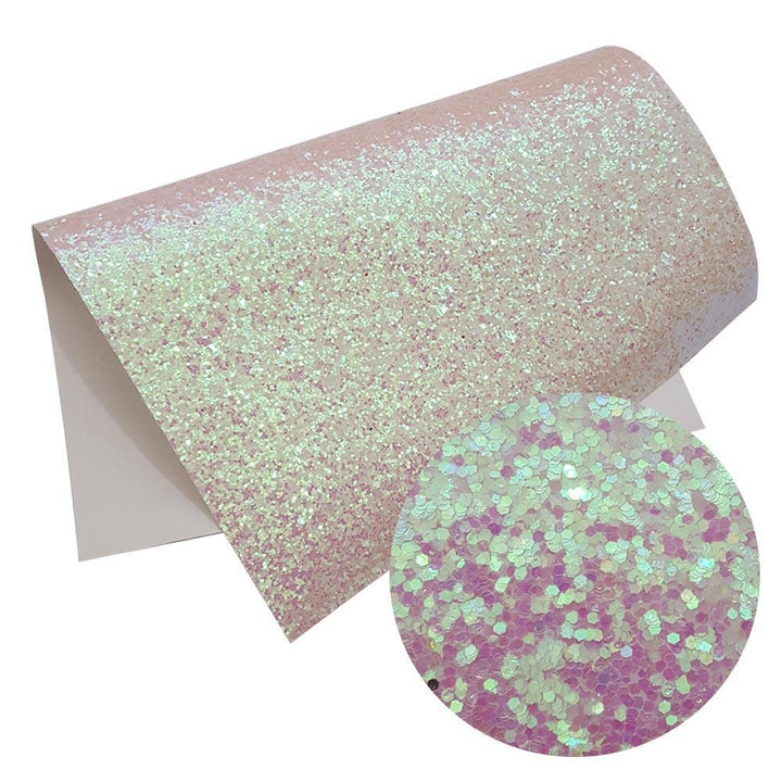 Lisslune | Glittering White Chunky Glitter Fabric Sheets for Stunning DIY Masterpieces