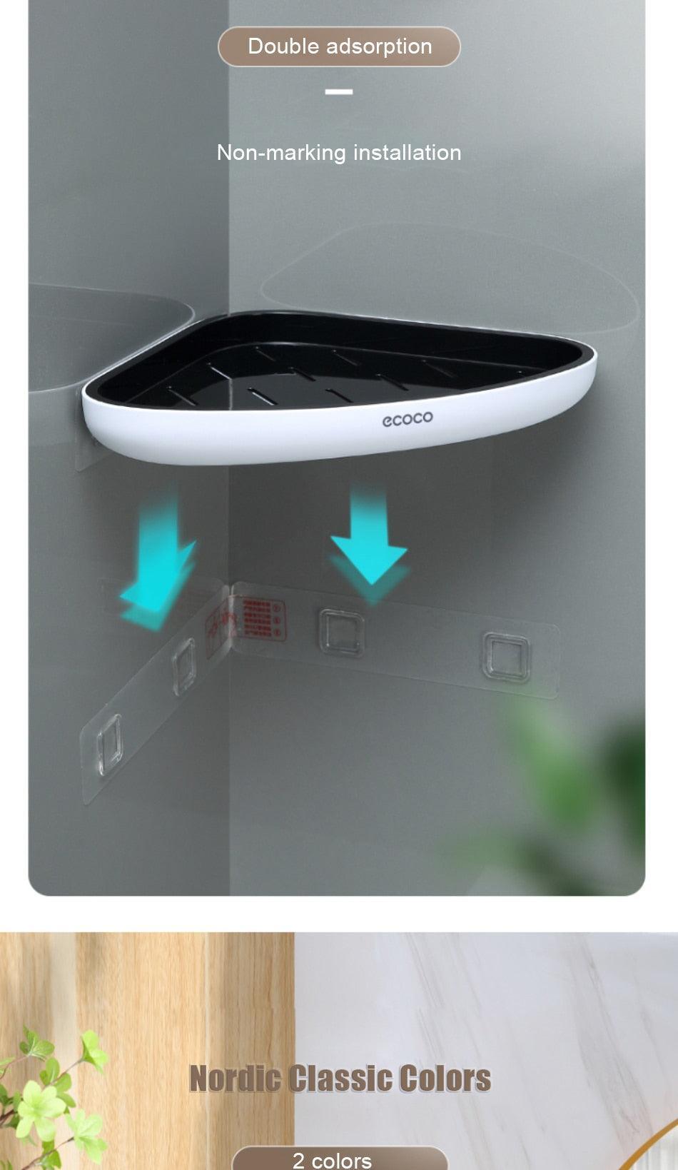 Lisslune | Smart Triangular Bathroom Organizer with Drainage System