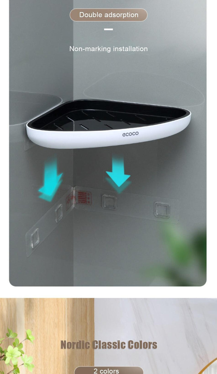 Lisslune | Smart Triangular Bathroom Organizer with Drainage System