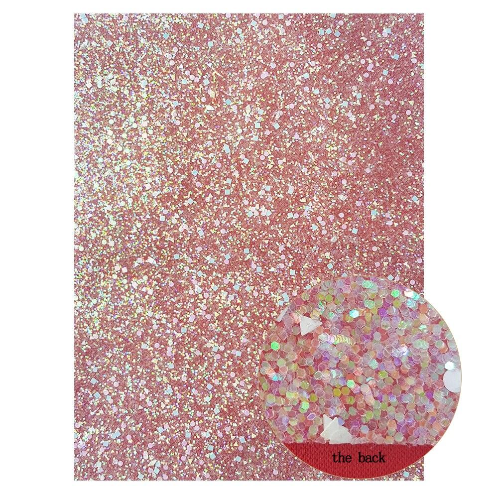 Lisslune | Shiny Red Chunky Glitter Craft Fabric Sheets - A4 Size for DIY Projects