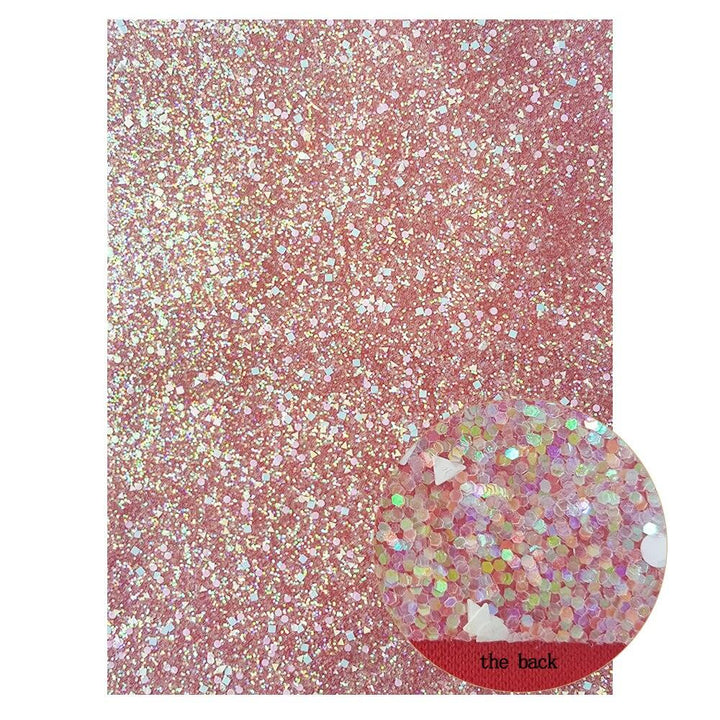 Lisslune | Shiny Red Chunky Glitter Craft Fabric Sheets - A4 Size for DIY Projects