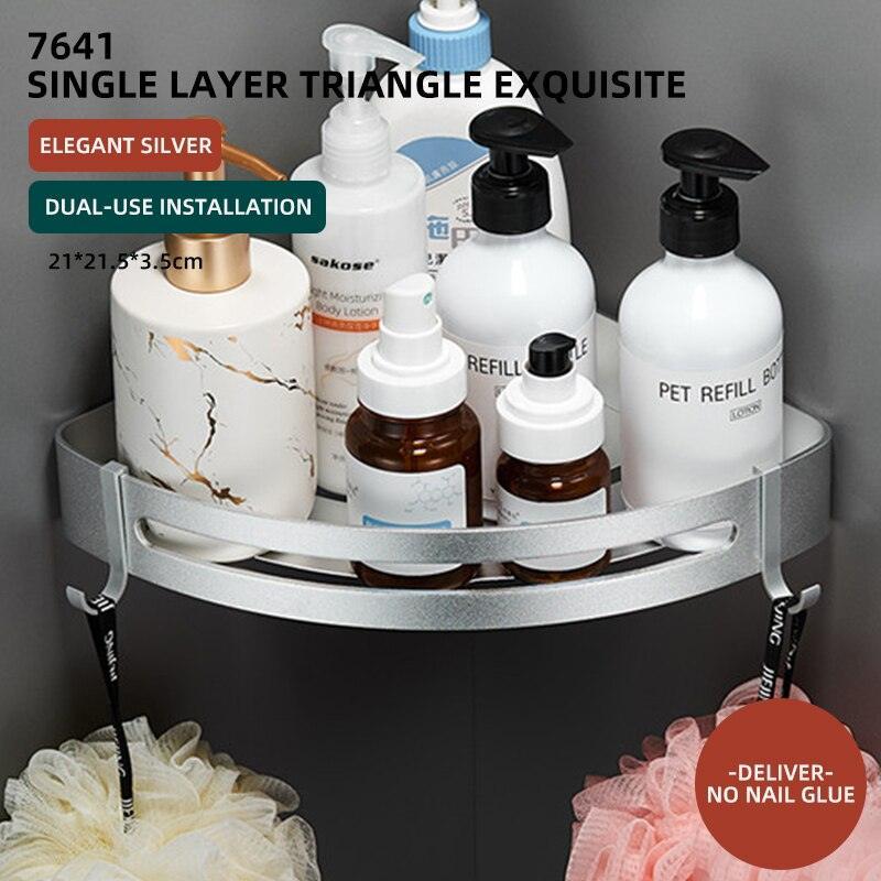 Lisslune | Stylish Wall-Mounted Bathroom Organizer in Premium Space Aluminum: A Luxury Storage Solution