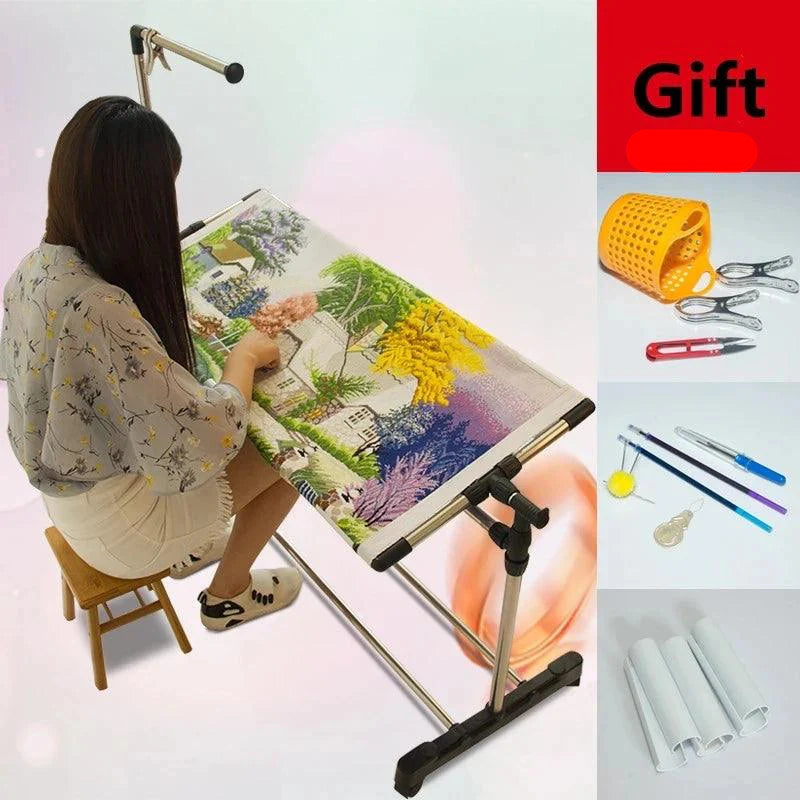 Lisslune | Ergonomic Adjustable Creative Stand for Hands-Free Embroidery and Embroidery Stitches