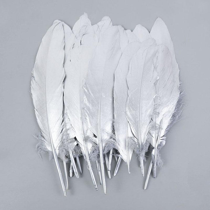 Lisslune | Glamorous Gold Tipped Feather Craft Set for Elegant Event Enhancements