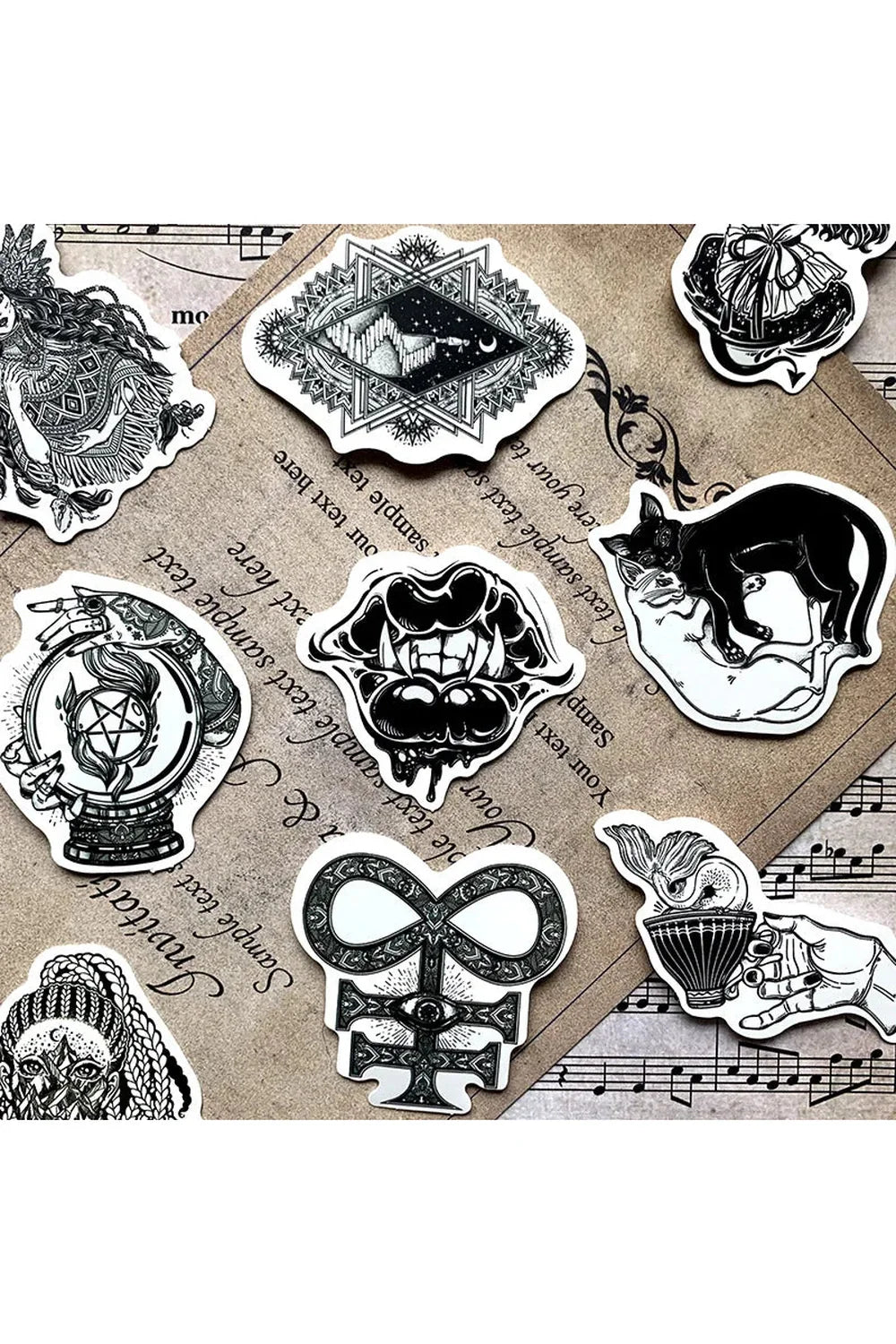 Lisslune | White Gothic Scrapbooking Stickers