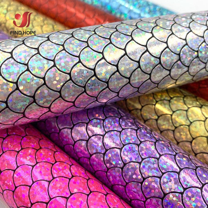 Lisslune | Holographic Mermaid Synthetic Leather - Ultimate DIY Essential for Creators