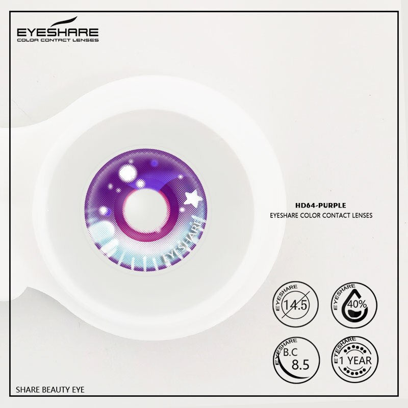 Rynx Cosplay HD64 Purple 14.5mm 1 Pair | 1 Year