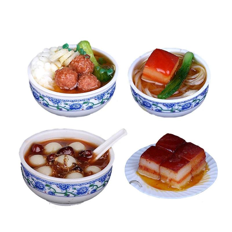 Lisslune | Enchanting Mini Chinese Cuisine Bowl Playset - Cute Decorative Items for Children and Home