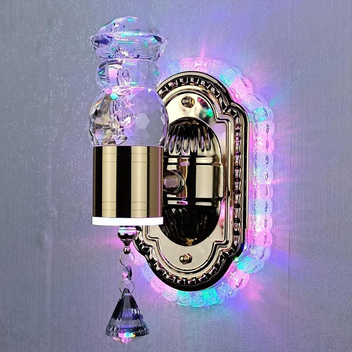 Lisslune | Elegant Crystal Flower Dimming Wall Lamp