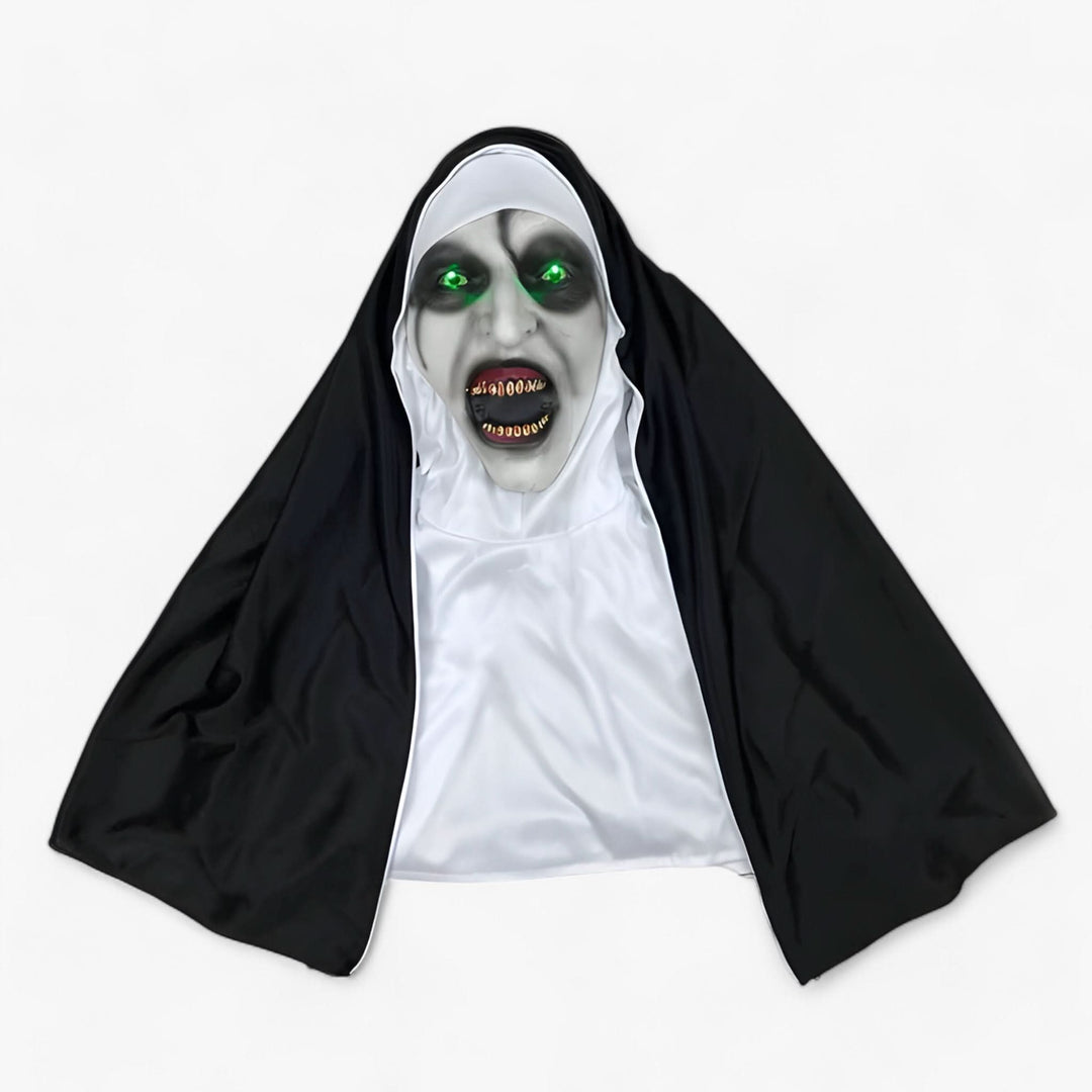 Lisslune | Raven | LED Nun Mask - Spooky Halloween Look