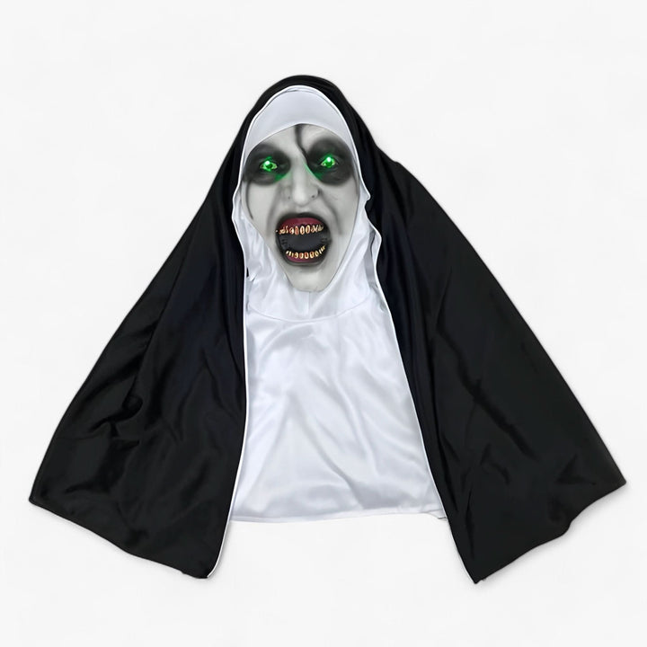 Lisslune | Raven | LED Nun Mask - Spooky Halloween Look