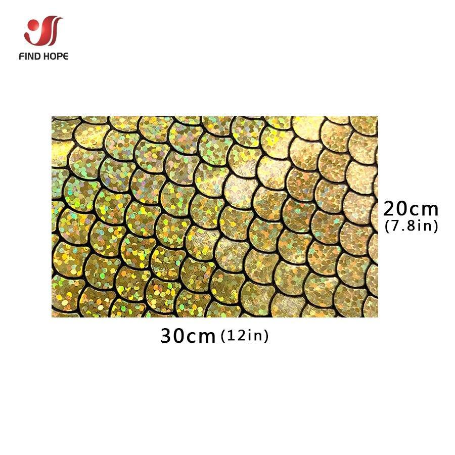 Lisslune | Enchanted holographic mermaid scales PU synthetic leather for creative DIY projects