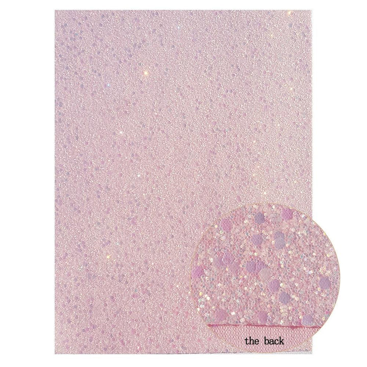 Lisslune | Sparkling Pink Holographic Hard Glitter Fabric - Premium Crafting Delights