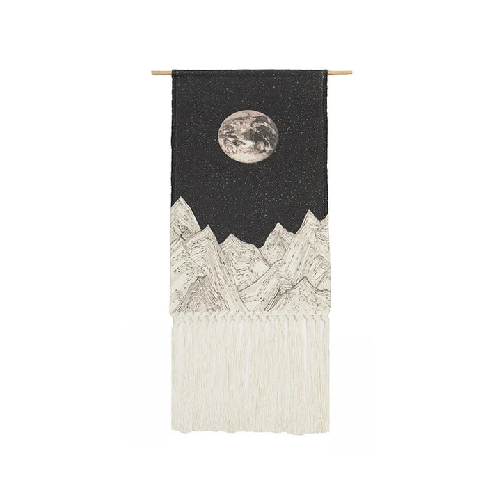 Rynx | Macramé Landscape Wall Tapestry with Handmade Tassels Dormitory Hotel Wall Fabric Blanket Cover Decoration Home Stay Aesthetic Decoration