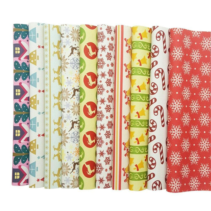 Lisslune | Playful Holiday Cartoon Animal PU Bow Fabric Sheets: Essential DIY Kit for Festive Hair Accessories and Crafts