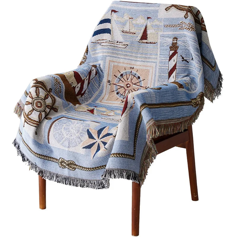 Rynx | Textile City Nordic Style Throw Blanket Sofa Lighthouse Series Travel Blanket For Bed Living Room Tapestry Carpet Bedspread