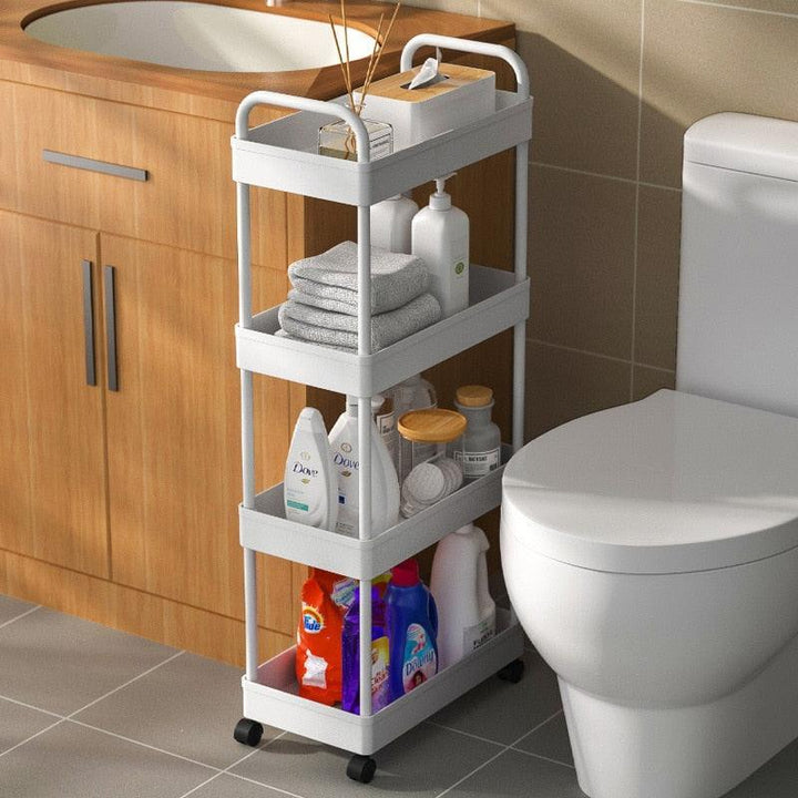 Lisslune | Elegant mobile rolling storage cart with innovative Millive wheel design - smart shelf solution