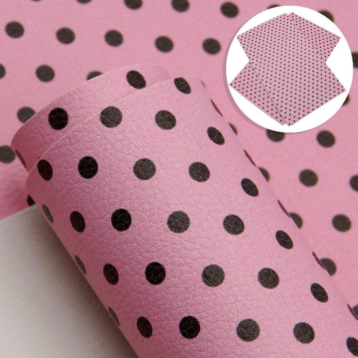Lisslune | Chic Polka Dot Synthetic Leather Crafting Fabric