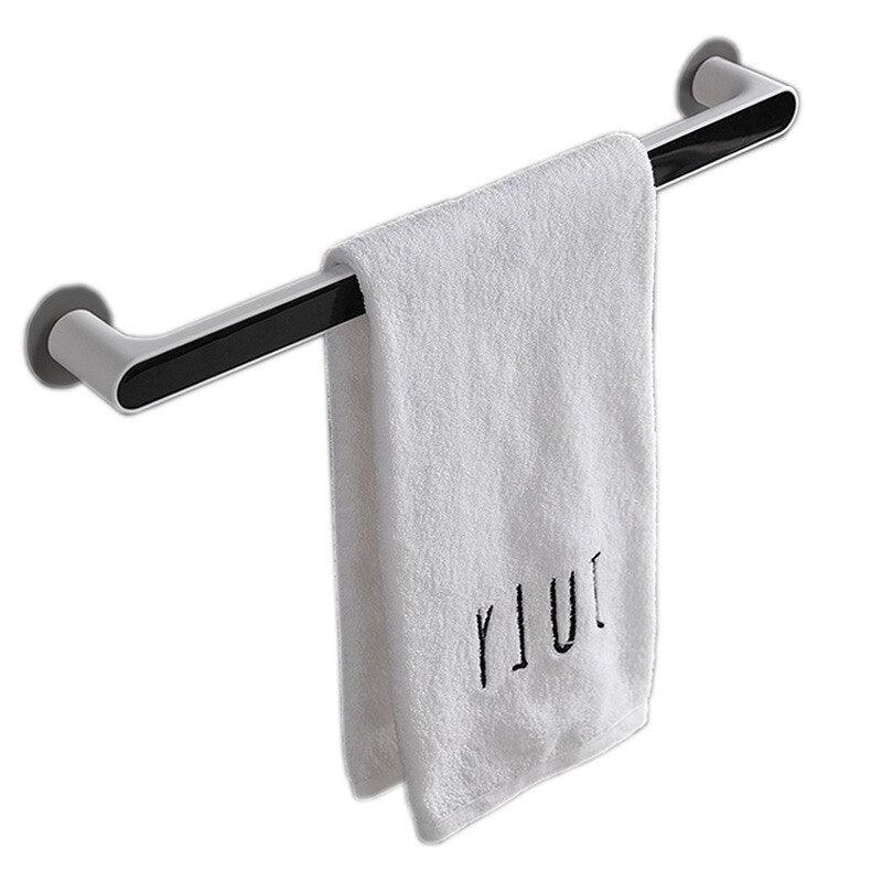 Lisslune | Modern gray and black self-adhesive towel holder with double hooks - 26.5*5.5cm