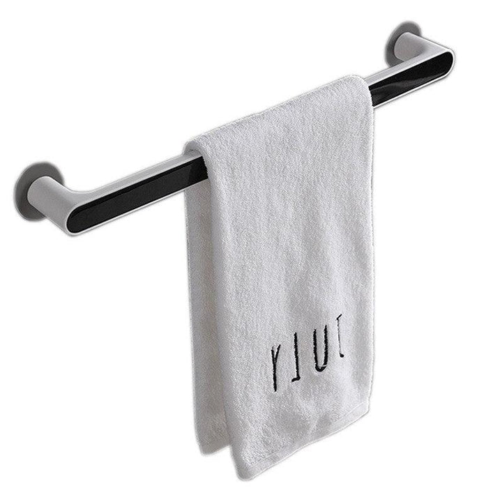 Lisslune | Modern gray and black self-adhesive towel holder with double hooks - 26.5*5.5cm