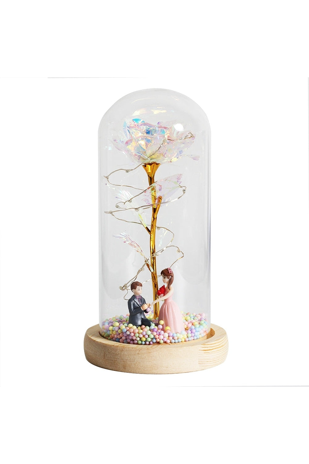 Lisslune | illuminated enchanted rose lamp