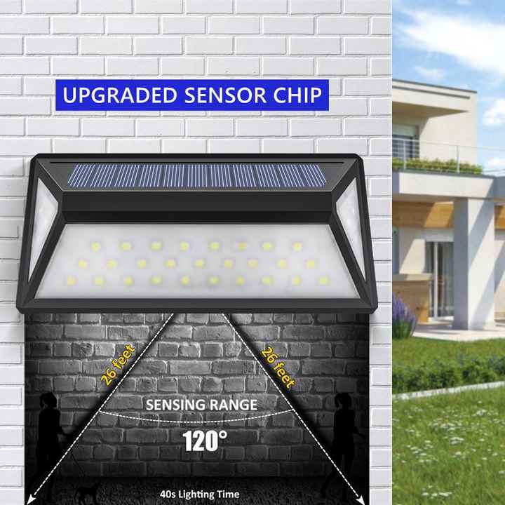 Lisslune | Modern Solar LED Wall Light for Outdoors – Waterproof Facade Lighting with Motion Sensor