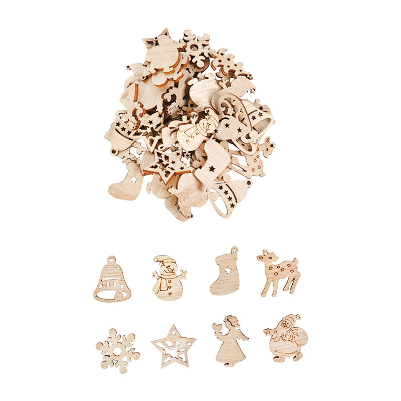 Lisslune | Wooden Winter Happy Christmas Ornaments