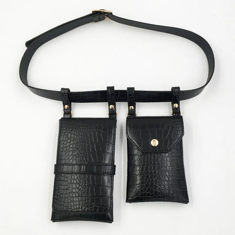 Lisslune | Edgy Women’s PU Leather Belt and Crossbody Bag Set for Trendsetters
