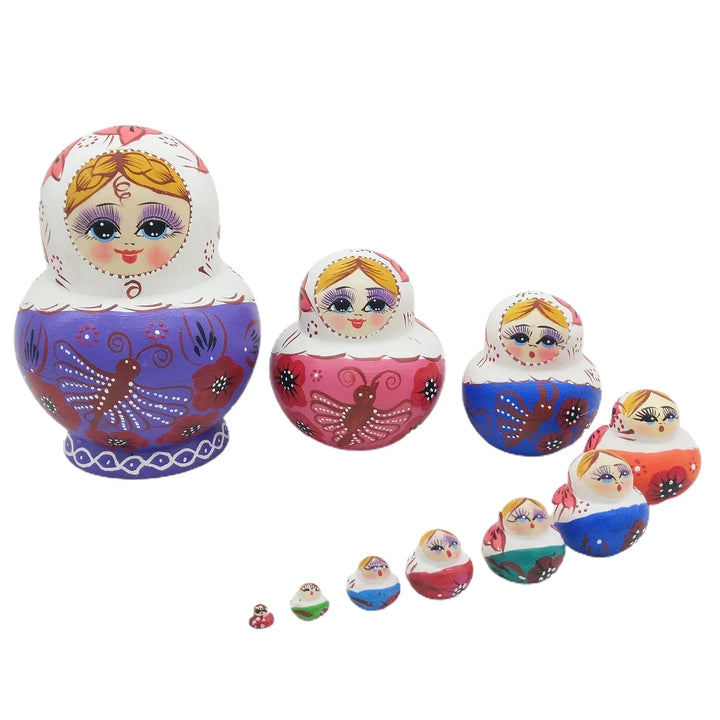 Lisslune | 10 pieces/set wooden Russian matryoshka dolls