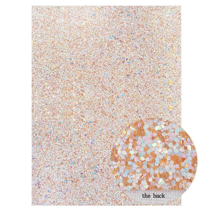 Lisslune | Glamorous Golden Purple Chunky Glitter Synthetic Leather Sheets for Creative DIY Projects
