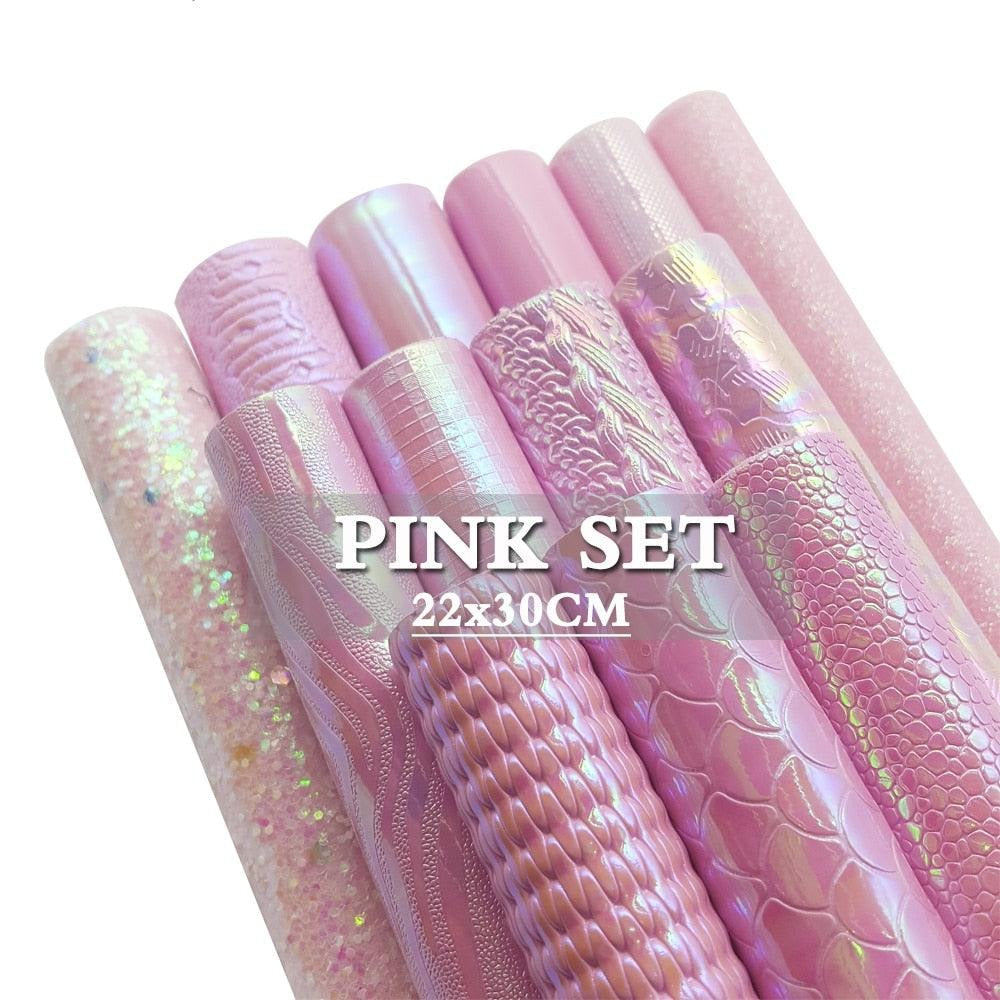 Lisslune | Sparkling Pink Holographic Hard Glitter Fabric - Premium Crafting Delights