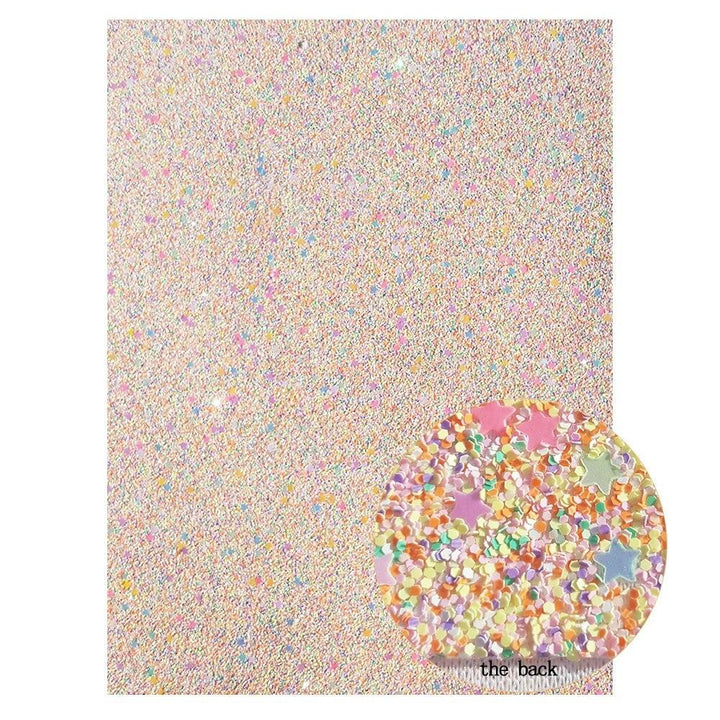Lisslune | Sparkling Chunky Glitter Synthetic Leather Craft Sheets - A4 Size for Stunning DIY Projects