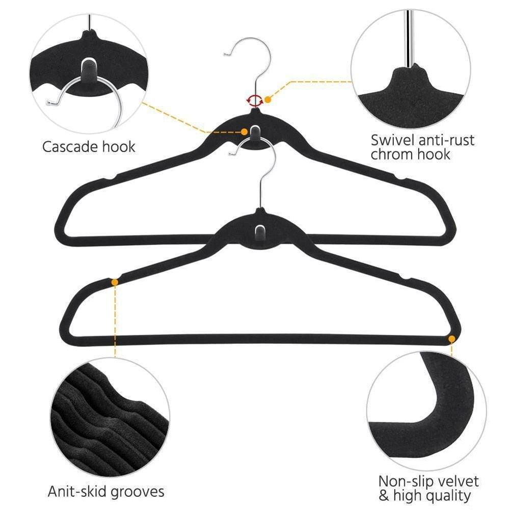 Lisslune | Transform your wardrobe with 50 premium non-slip velvet hangers