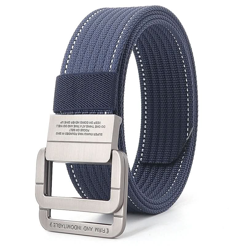 Lisslune | Unisex Canvas Belt – Double Metal Ring Buckle, Adjustable