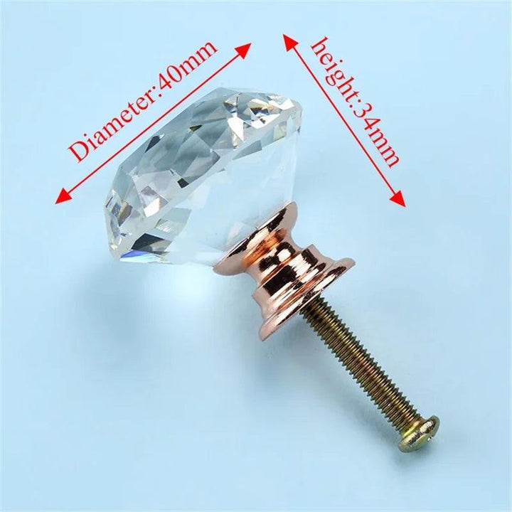 Lisslune | Luxurious diamond-shaped glass knobs with elegant gold accents to enhance home decor