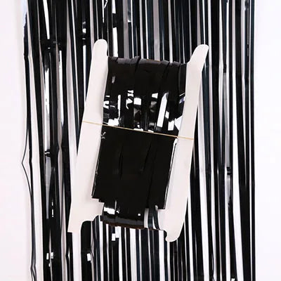 Rynx | 0.5M*1M New Halloween Party Background Orange Black Foil Curtain Halloween Photo Booth Background Curtain Halloween Background