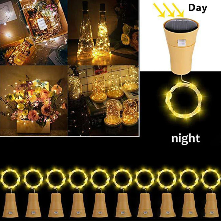 Lisslune | Solar-Powered Bottle Cork String Lights