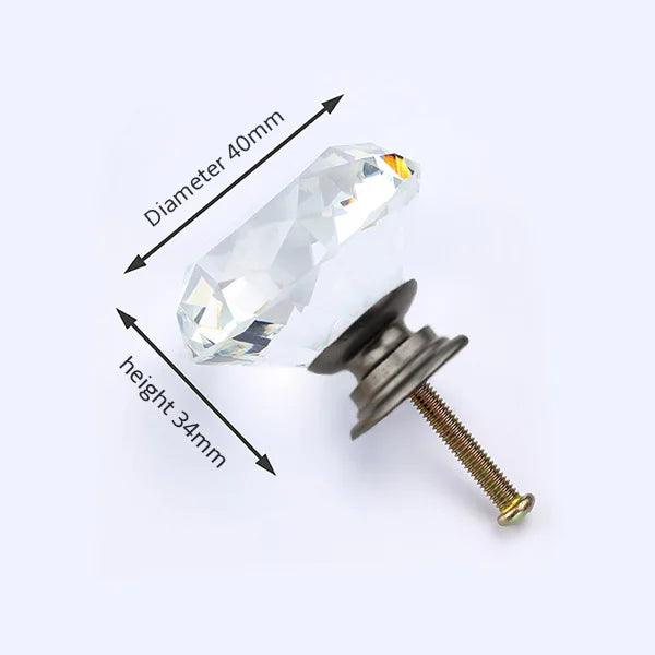 Lisslune | Luxurious diamond-shaped glass knobs with elegant gold accents to enhance home decor