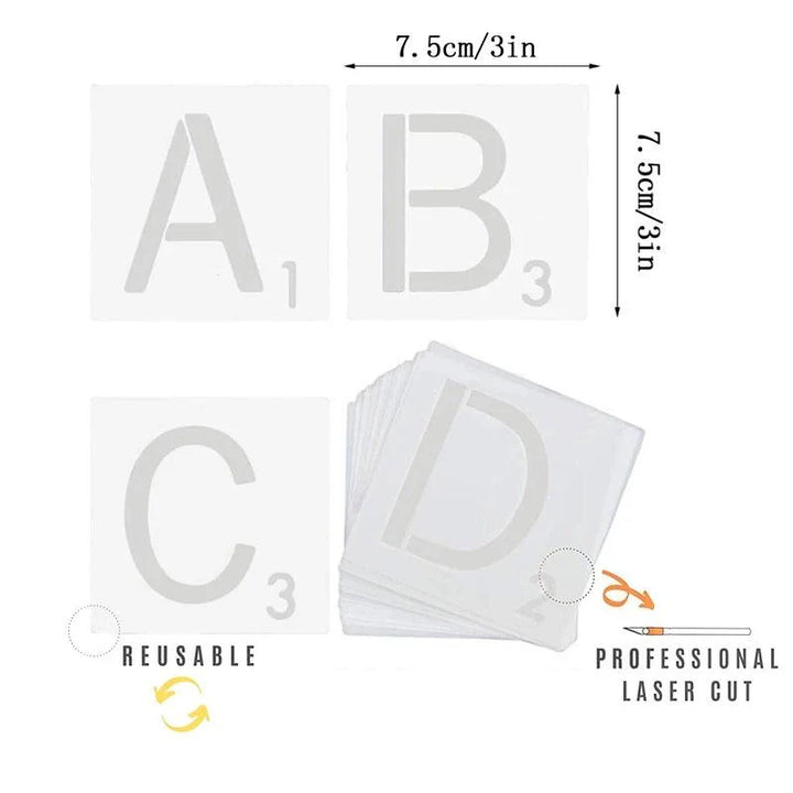 Lisslune | 26-piece versatile alphabet stencil set for creative crafting projects and home decor